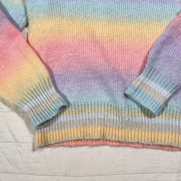 Charter Club Pastel Rainbow Ombre Sweater – Size L - Picture 2 of 9